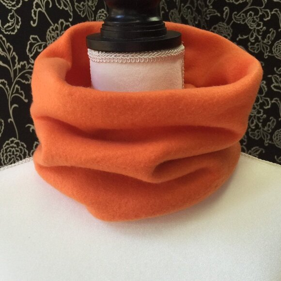 Orange gaiter neckwarmer fleece Scarf Tube Earmuff Gator Cowl Turtle Ski cowl - Picture 5 of 10